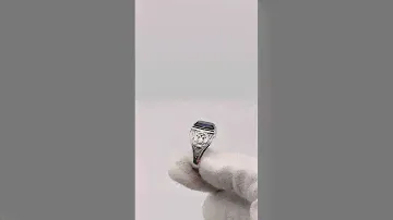 Кольцо мужское с агатом