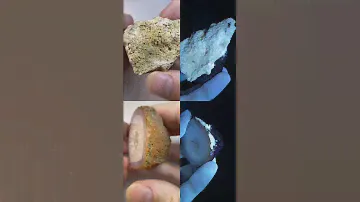 Агат с кварцевой жеодкой и гетитом, флуоресценция и фосфоресценция