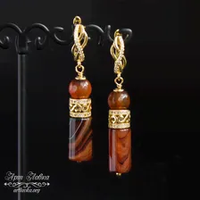 Серьги из ботсванского агата Макиато