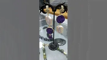 Серьги с друзами агата и жемчугом. 2700 руб.